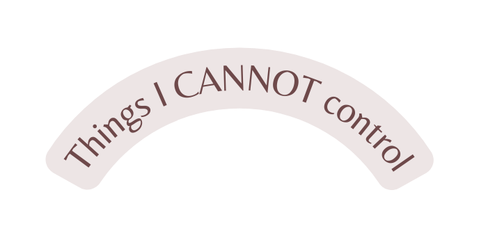 Things I CANNOT control